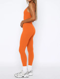 Open Back Camisole Tight Fitting Adjustable Buckle Jumpsuit