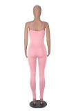 Open Back Camisole Tight Fitting Adjustable Buckle Jumpsuit