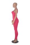 Open Back Camisole Tight Fitting Adjustable Buckle Jumpsuit