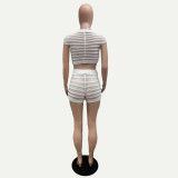 Knitted Perspective Nightclub Set with Buttocks and Pants Set