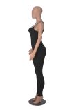 Open Back Camisole Tight Fitting Adjustable Buckle Jumpsuit