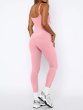 Open Back Camisole Tight Fitting Adjustable Buckle Jumpsuit