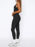 Open Back Camisole Tight Fitting Adjustable Buckle Jumpsuit