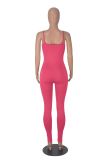 Open Back Camisole Tight Fitting Adjustable Buckle Jumpsuit