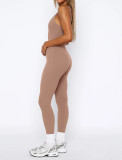 Open Back Camisole Tight Fitting Adjustable Buckle Jumpsuit