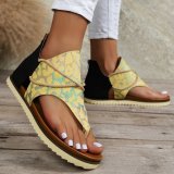 Pinch Toe Printed Flat Sandals