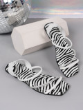 Square Headed Flat Bottomed Leopard Print Zebra Print Oversized Roman Sandals