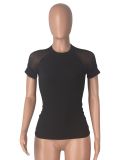 Solid Color Casual Short Sleeved T-shirt