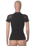 Solid Color Casual Short Sleeved T-shirt