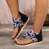 Pinch Toe Printed Flat Sandals