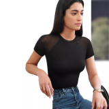 Solid Color Casual Short Sleeved T-shirt
