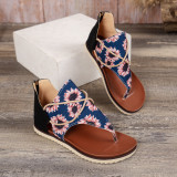 Pinch Toe Printed Flat Sandals