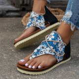 Pinch Toe Printed Flat Sandals