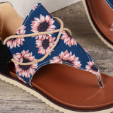 Pinch Toe Printed Flat Sandals