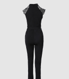 Lace Patchwork Jumpsuit - with Waistband