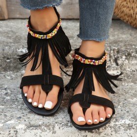 Round Toe Clipped Flat Bottomed Vacation Sandals That Caused Controversy