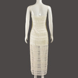 Suspended Hollow and Transparent Double Layered Dress