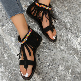 Round Toe Clipped Flat Bottomed Vacation Sandals That Caused Controversy