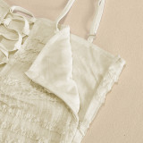 Suspended Hollow and Transparent Double Layered Dress