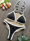 Pit Striped Black and White Bikini Swimsuit