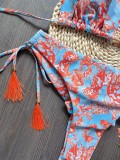 Printed Fringe Bikini Quick Selling Swimsuit