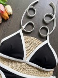 Pit Striped Black and White Bikini Swimsuit