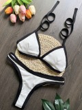 Pit Striped Black and White Bikini Swimsuit
