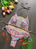 Printed Fringe Bikini Quick Selling Swimsuit