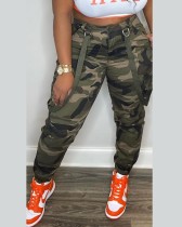 Camo Printed Casual Shoulder Pants