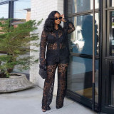 Lace Pattern Lapel Perspective Set
