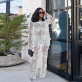 Lace Pattern Lapel Perspective Set