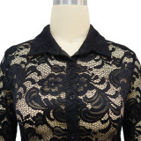 Lace Pattern Lapel Perspective Set