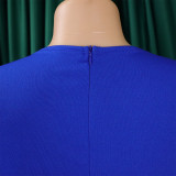 Mesh Flocked Bubble Sleeved V-neck Buttocks Wrapped Dress