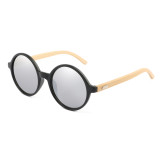 Round Frame Glasses Retro Round Bamboo Leg Sunglasses