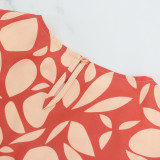 Elegant Round Neck Patchwork A-line Long Skirt