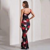 Asymmetric Strap Printed Dress