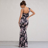 Asymmetric Strap Printed Dress