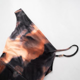 Asymmetric Strap Printed Dress