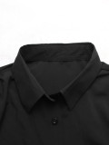 Polo Collar Solid Color Short Sleeved Shirt Cardigan Single Breasted Dress