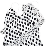 Satin Polka Dot Printed Camisole Backless Long Skirt