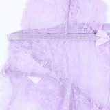 Wave Point Perspective Mesh Lace Crystal Buckle Pure Shuk Strap Sleeping Skirt