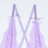 Wave Point Perspective Mesh Lace Crystal Buckle Pure Shuk Strap Sleeping Skirt