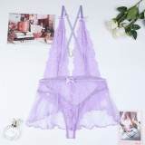 Wave Point Perspective Mesh Lace Crystal Buckle Pure Shuk Strap Sleeping Skirt