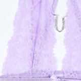 Wave Point Perspective Mesh Lace Crystal Buckle Pure Shuk Strap Sleeping Skirt