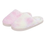 Hairy Slippers for Winter Home Warmth Cotton Slippers with Anti Slip and Thick Velvet Tie Dyed Checkered Cotton Slippers