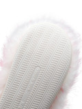 Winter Women's Long Hair Warm Cotton Slippers