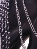 Bright Diamond Hip Hugging Personalized Neck Hanging Fishing Net Rhinestone Dress