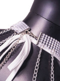 Bright Diamond Hip Hugging Personalized Neck Hanging Fishing Net Rhinestone Dress
