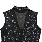 Sleeveless Rhinestone Long Dress