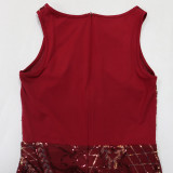 Tight Round Neck Sequined Hip Hugging Dress